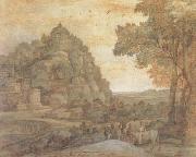 Claude Lorrain View of Delphi with a Procession (mk17) oil painting on canvas
